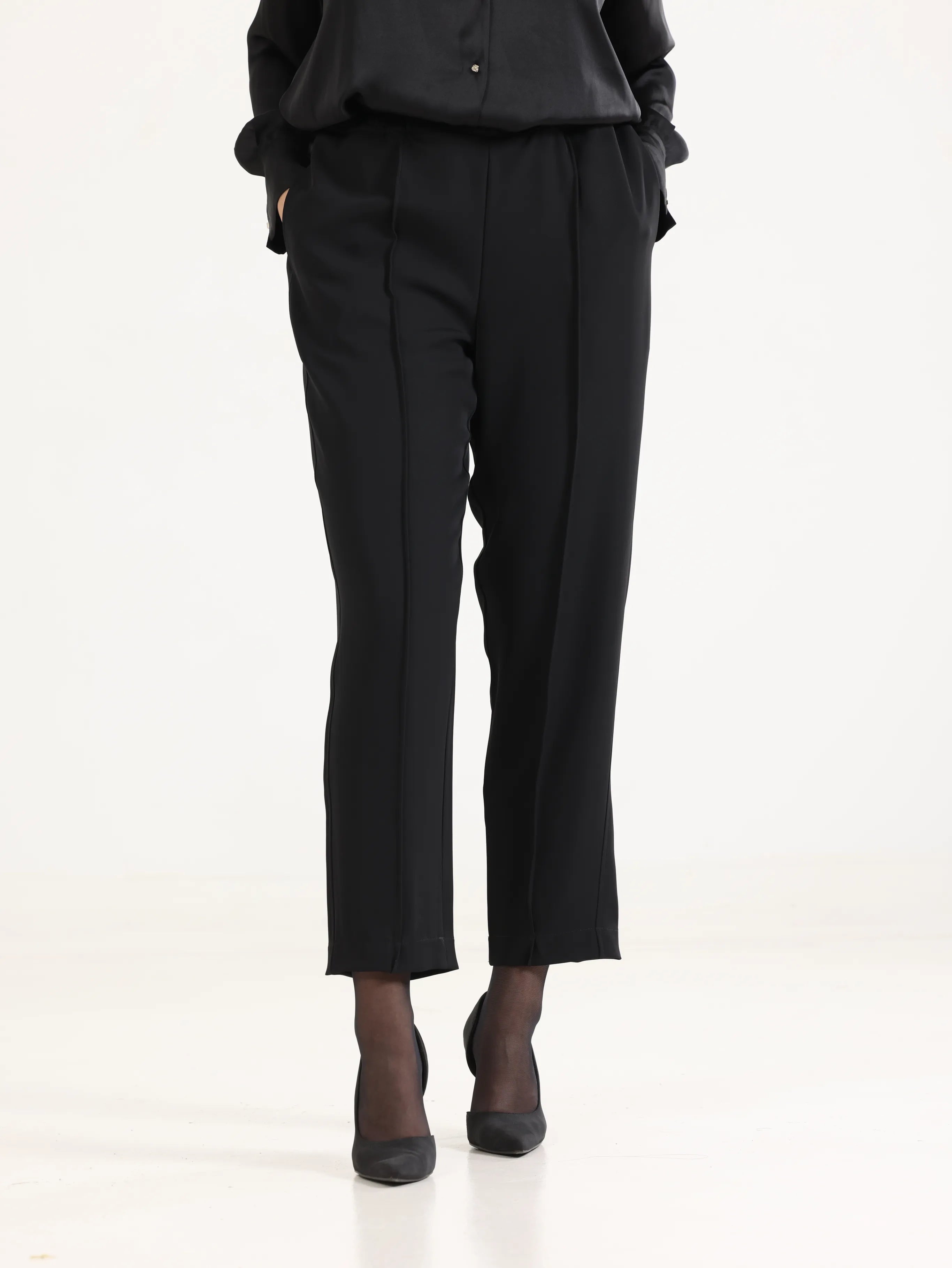 Loose Silky Pants Black