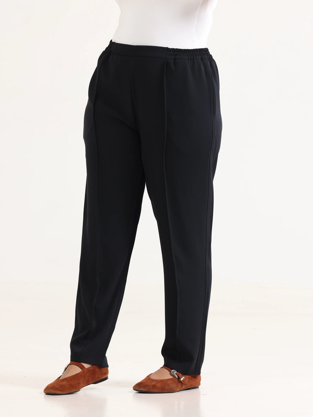 Loose Silky Pants Dark Navy