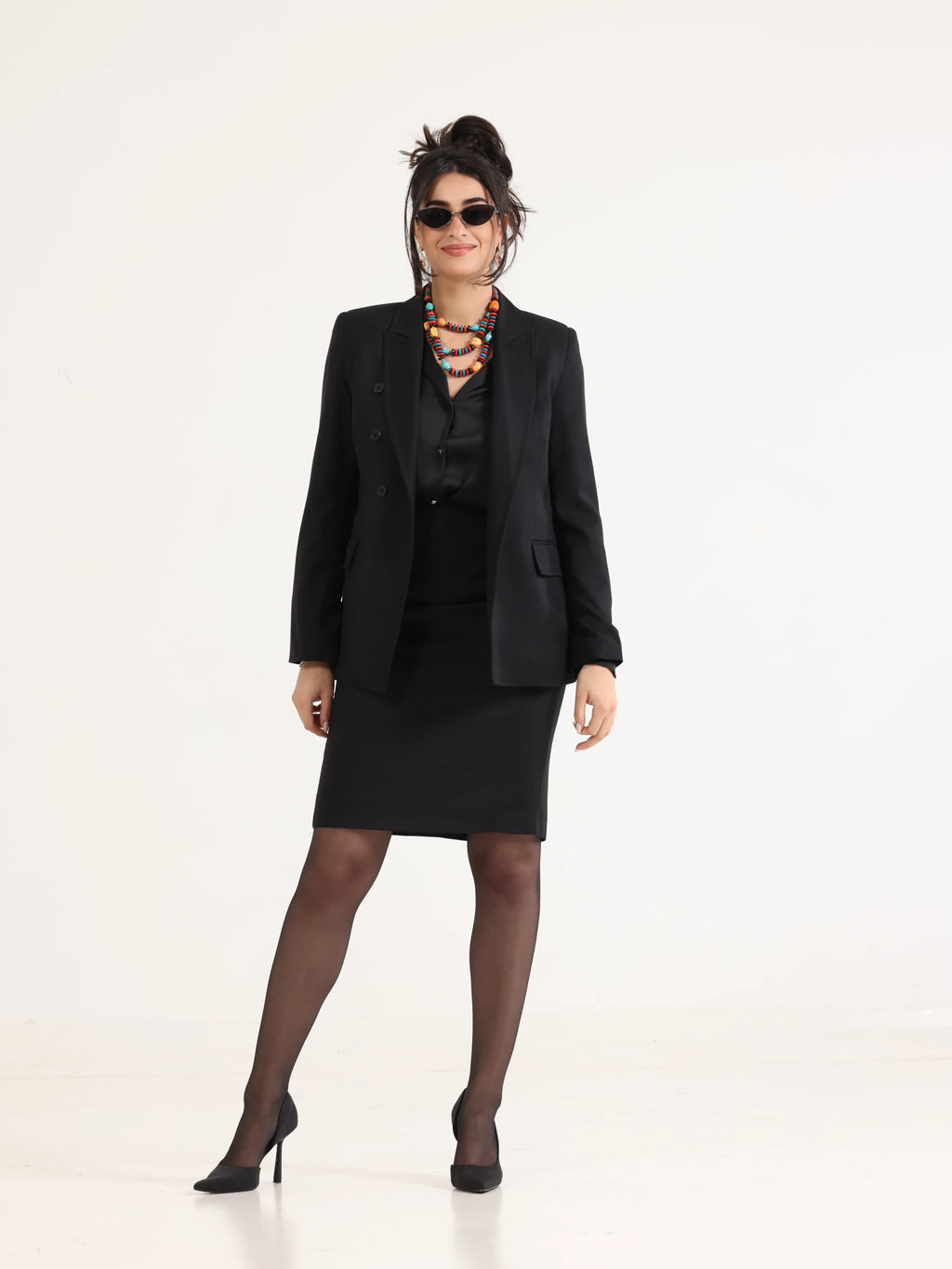 Slim Fit Blazer Black - حرّة