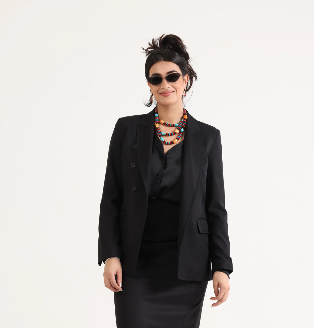Slim Fit Blazer Black - حرّة