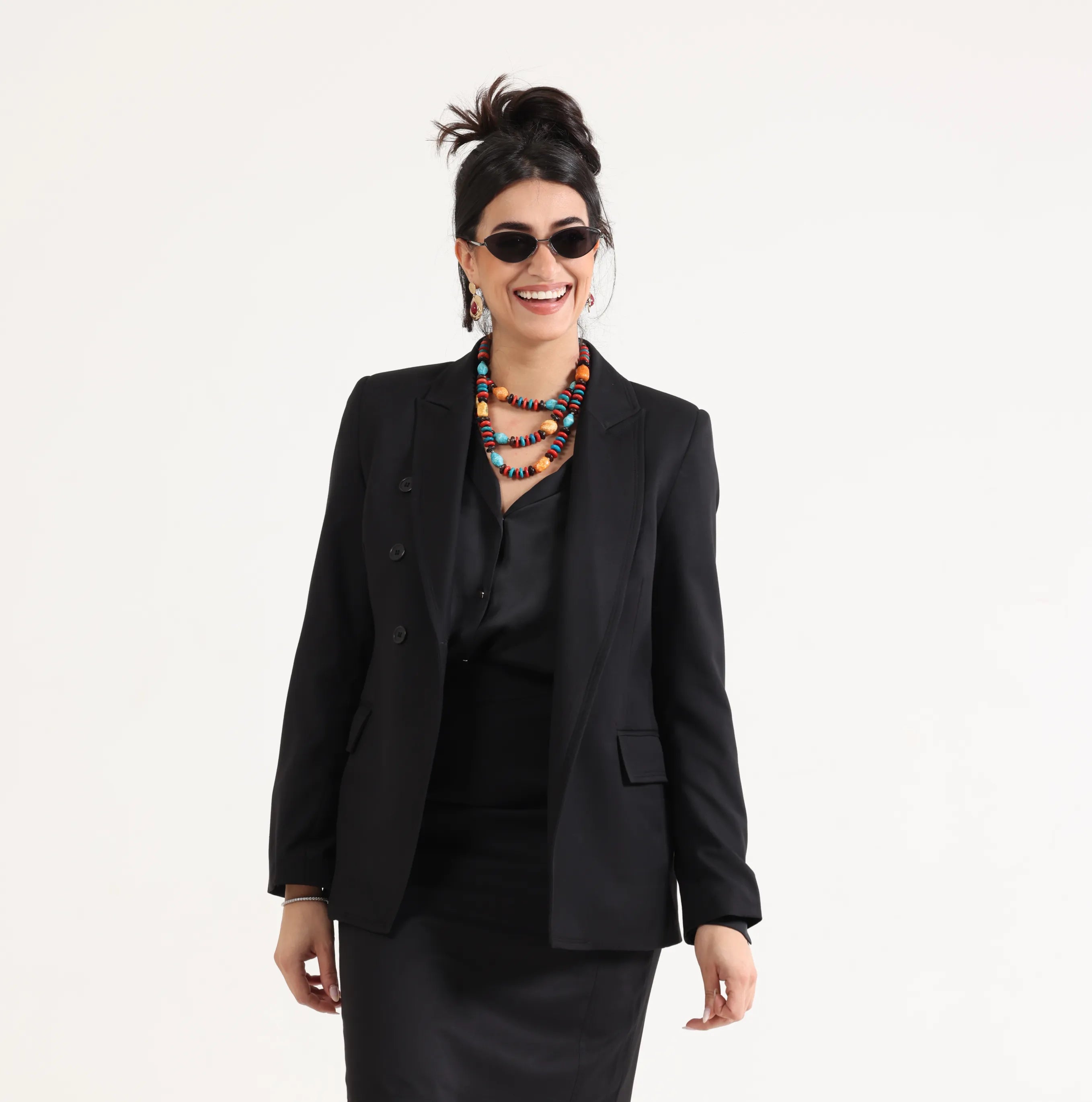 Slim Fit Blazer Black - حرّة