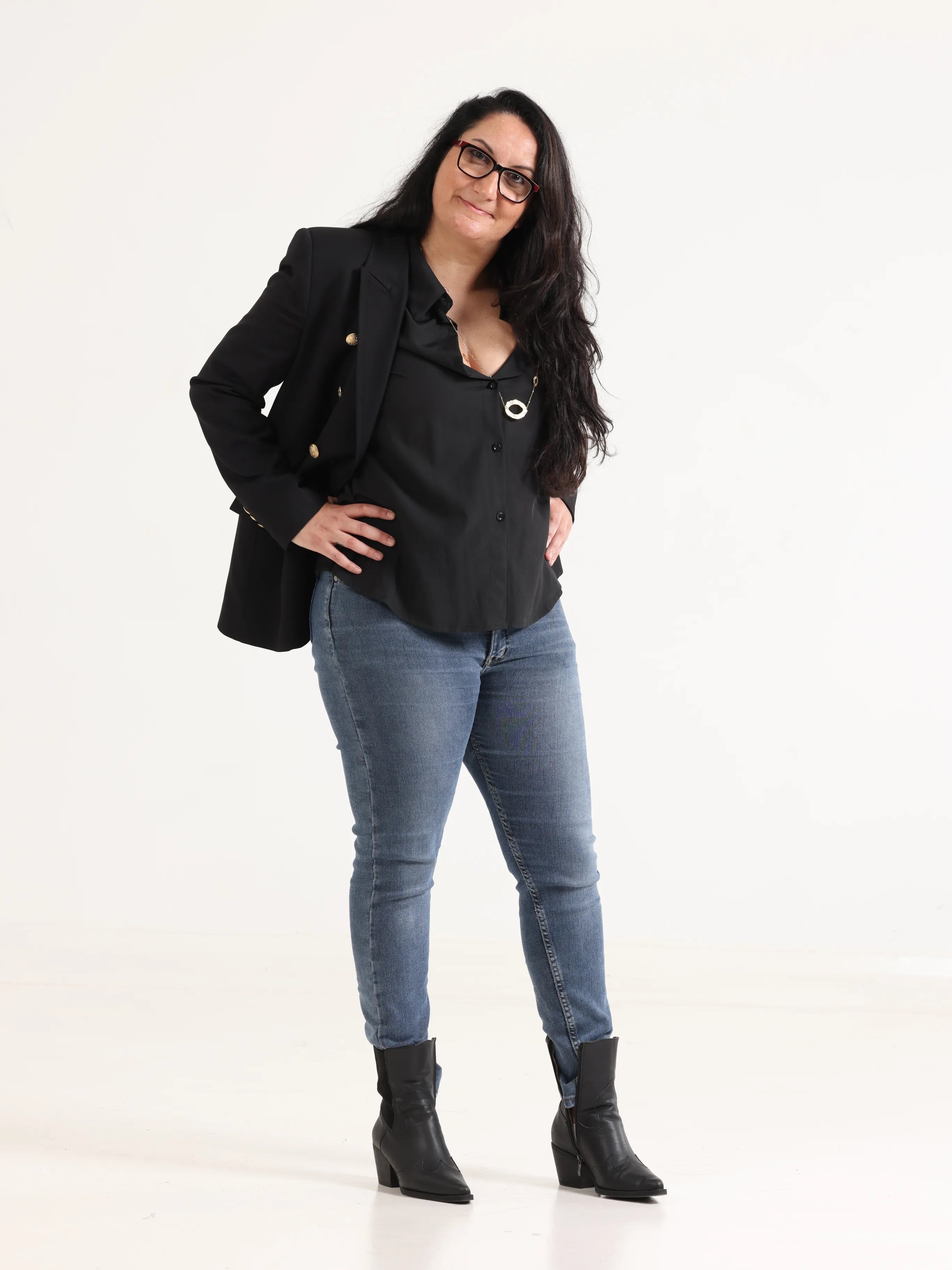 Slim Fit Blazer Black - إم و CEO'