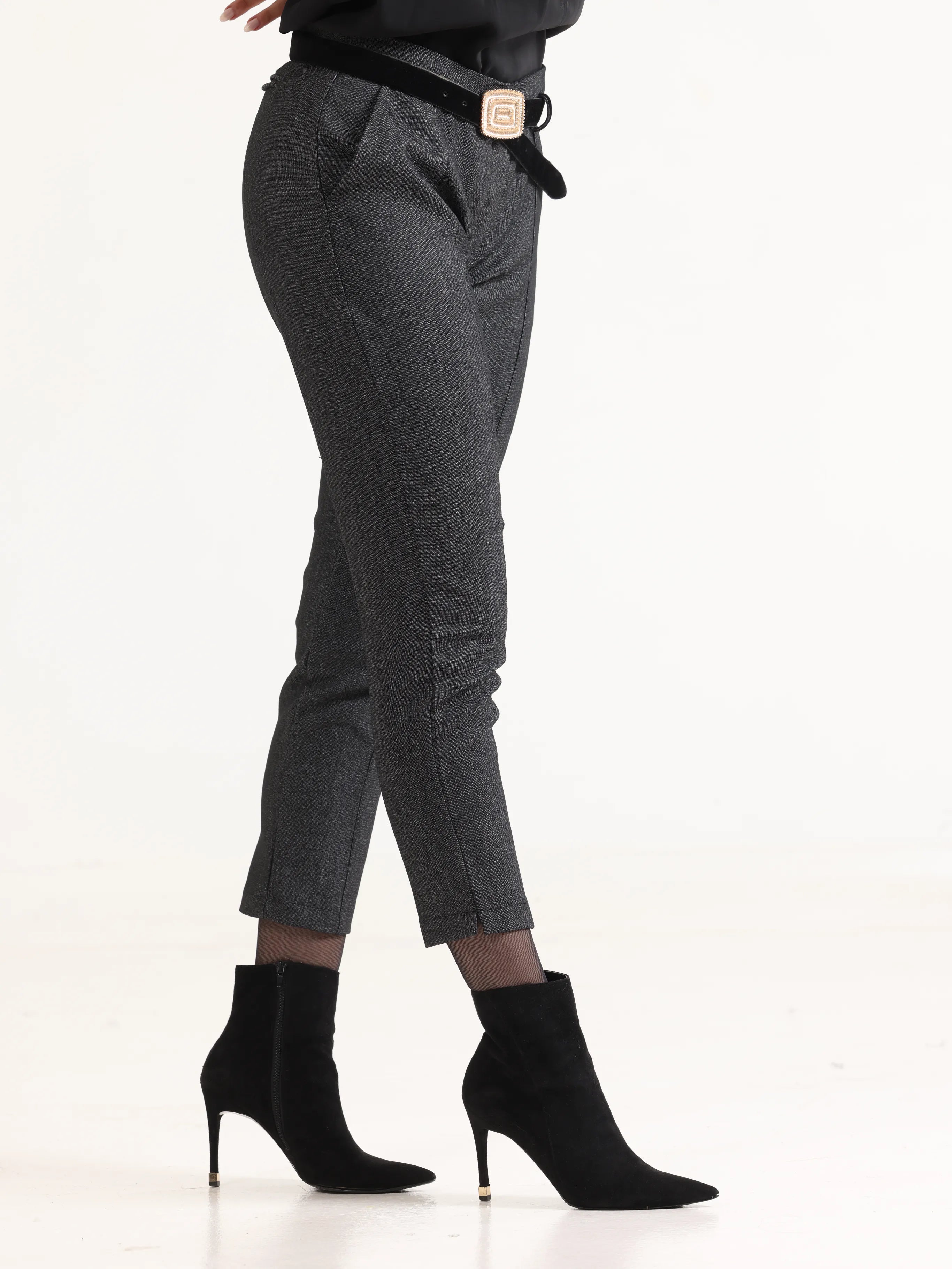 Straight Slim Pants Grey
