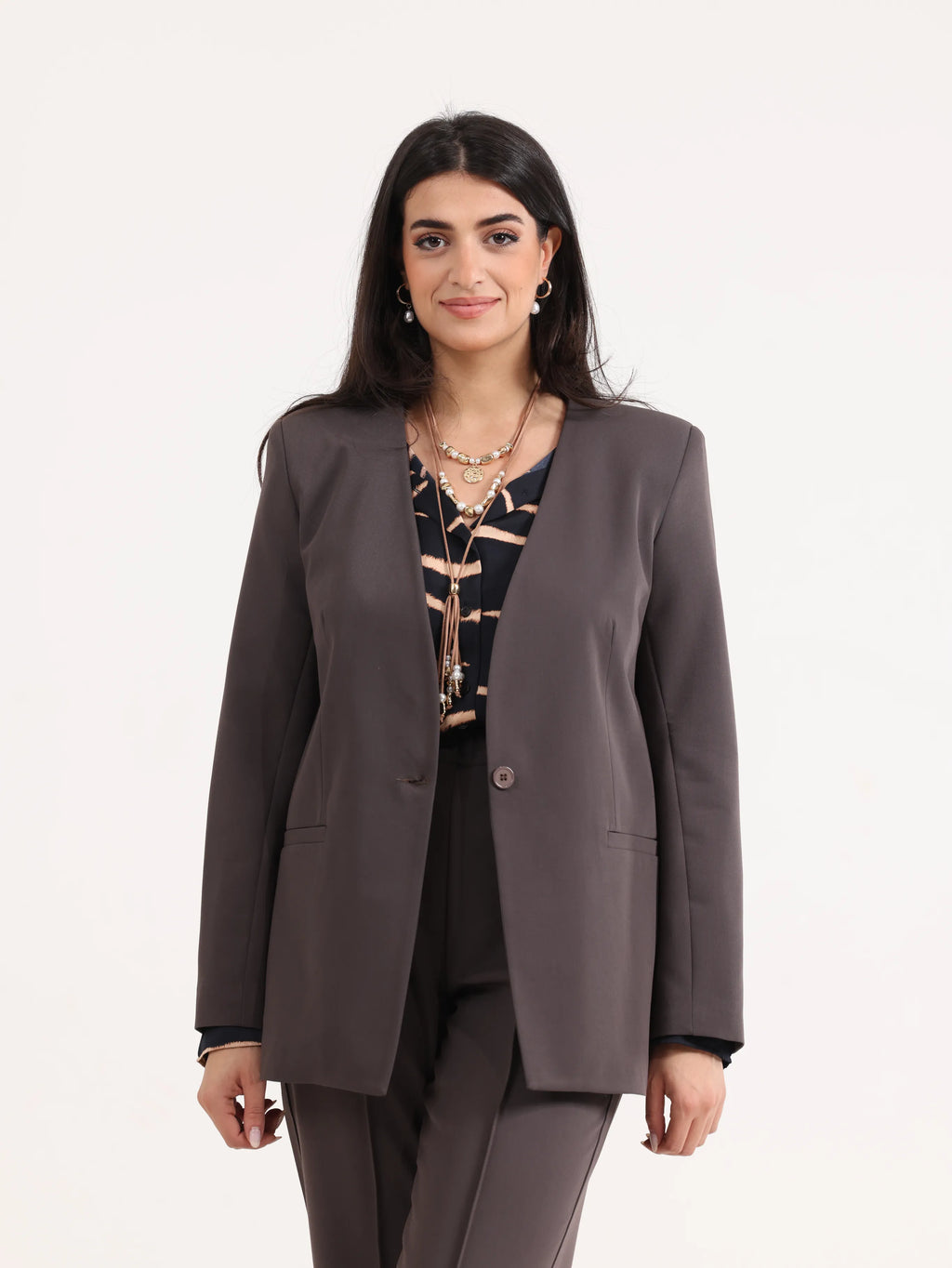 Oversized Loose Blazer  Khaki - 10,452 سبب لحبّك