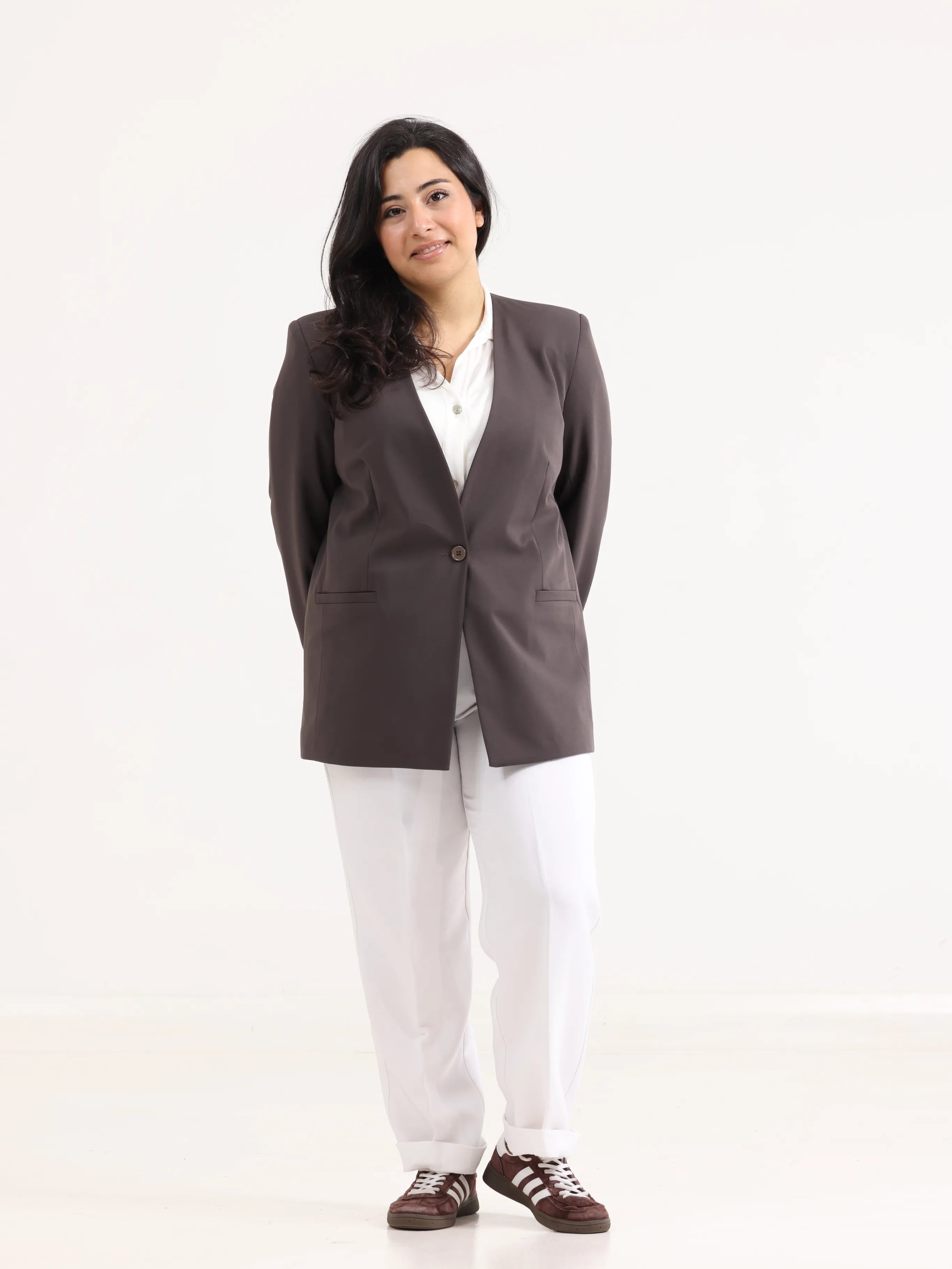 Oversized Loose Blazer Khaki - فنجان قهوة وقرار