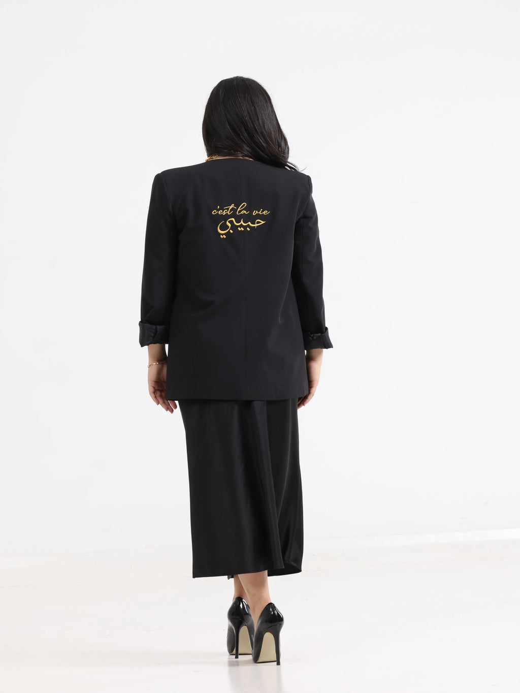 Oversized Loose Blazer Black - حبيبي c’est la vie