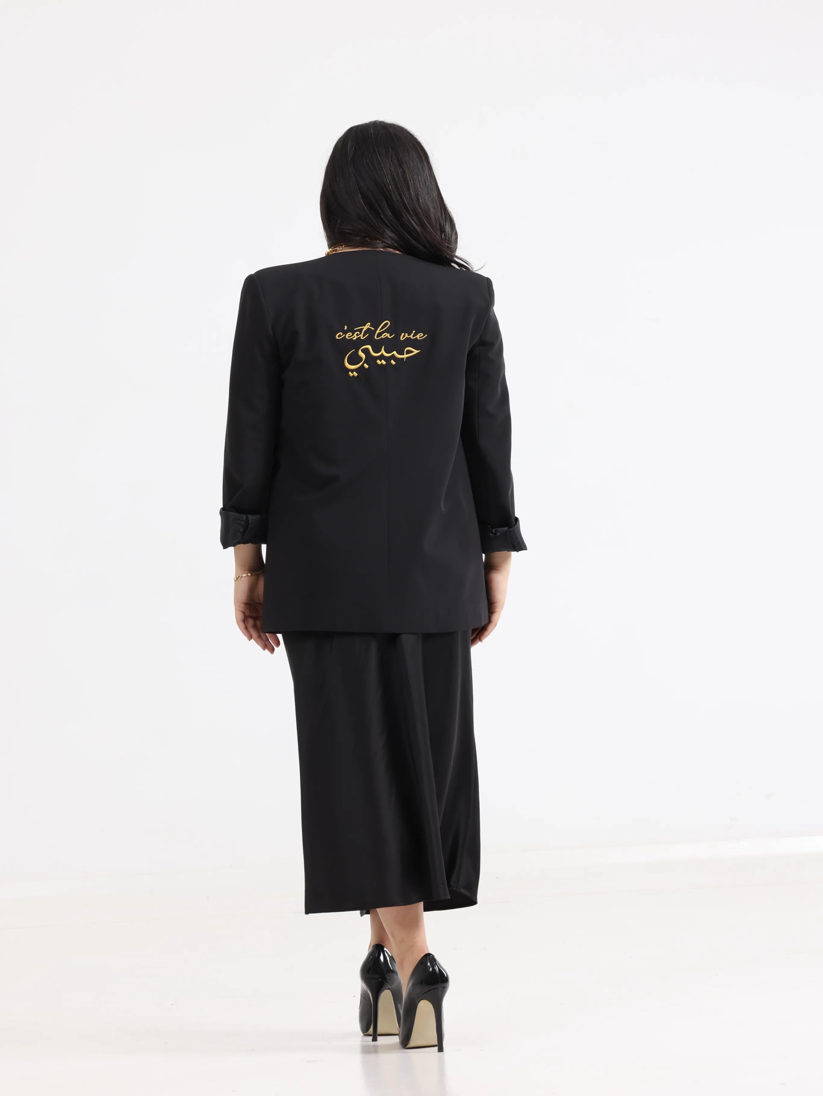 Oversized Loose Blazer Black - حبيبي c’est la vie