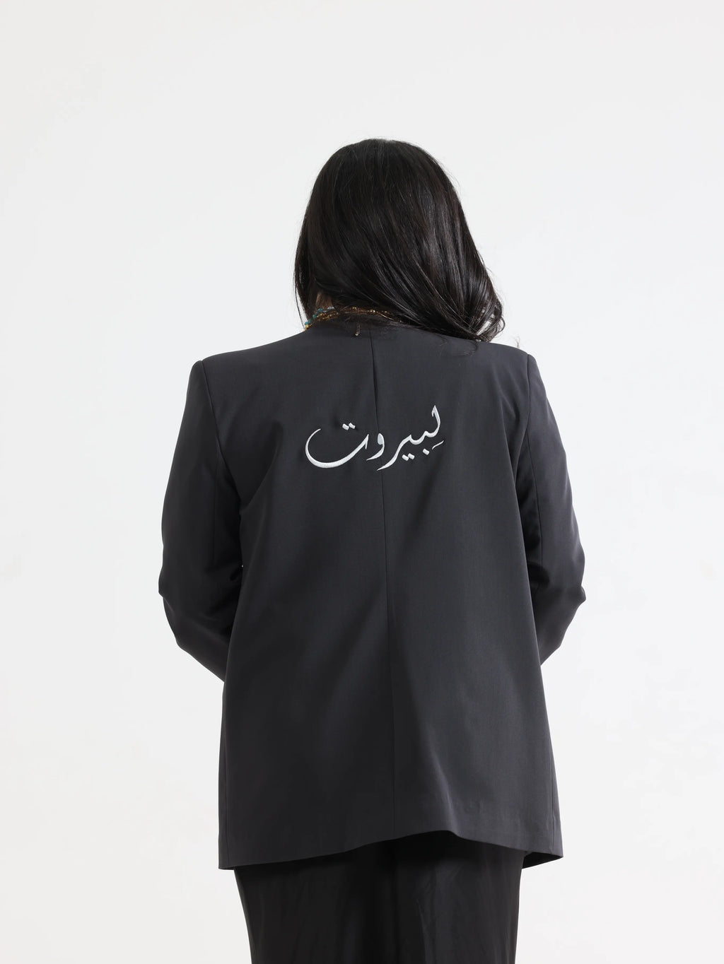 Oversized Loose Blazer Grey - لِبيروت