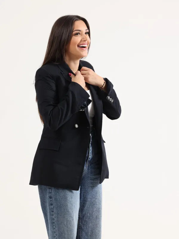 Slim Fit Blazer Dark Navy - شريكة بالوطن