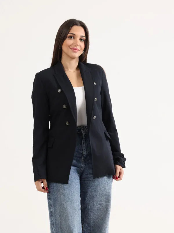 Slim Fit Blazer Dark Navy - شريكة بالوطن