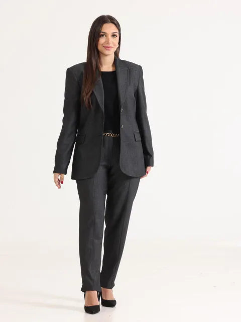 Slim Regular Blazer Grey - حكيني لبناني