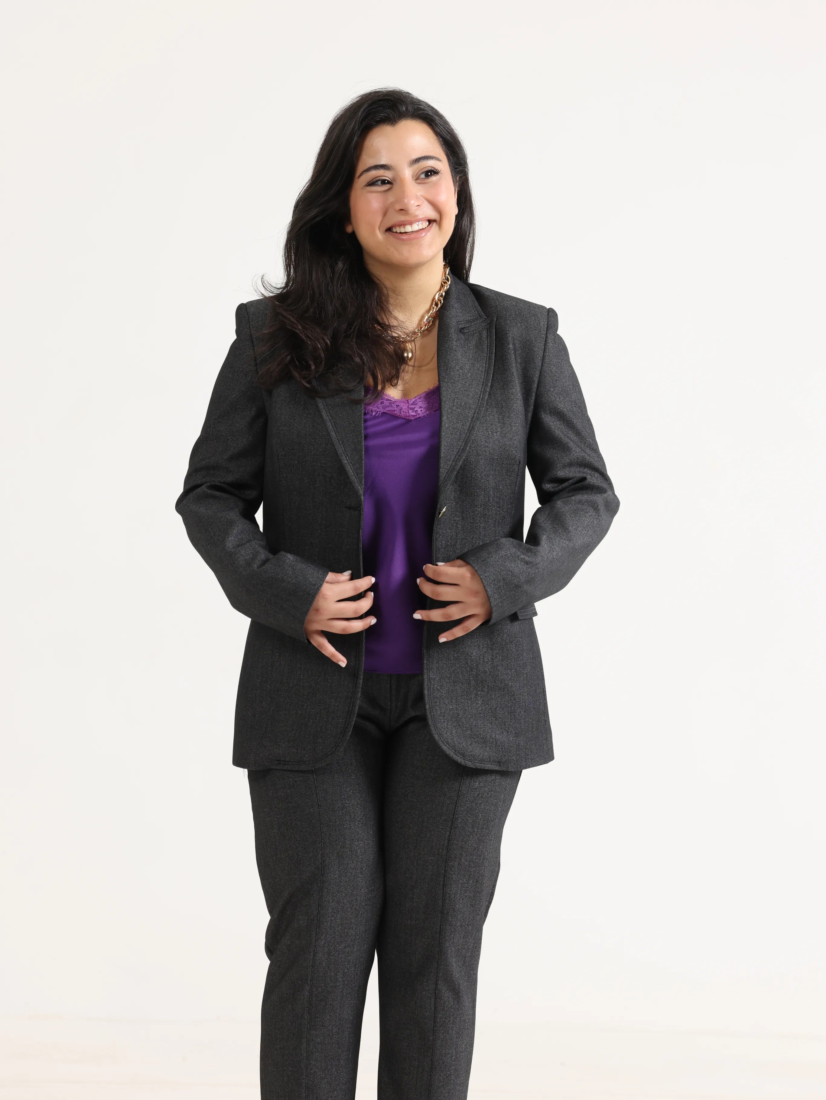 Slim Regular Blazer Grey - حكيني لبناني