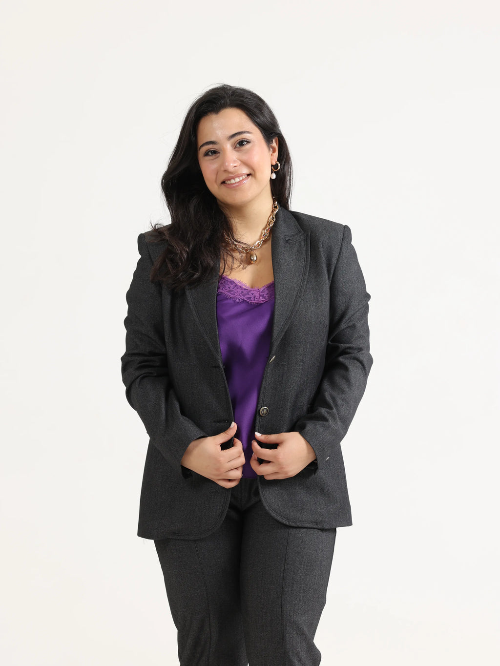 Slim Regular Blazer Grey - حكيني لبناني