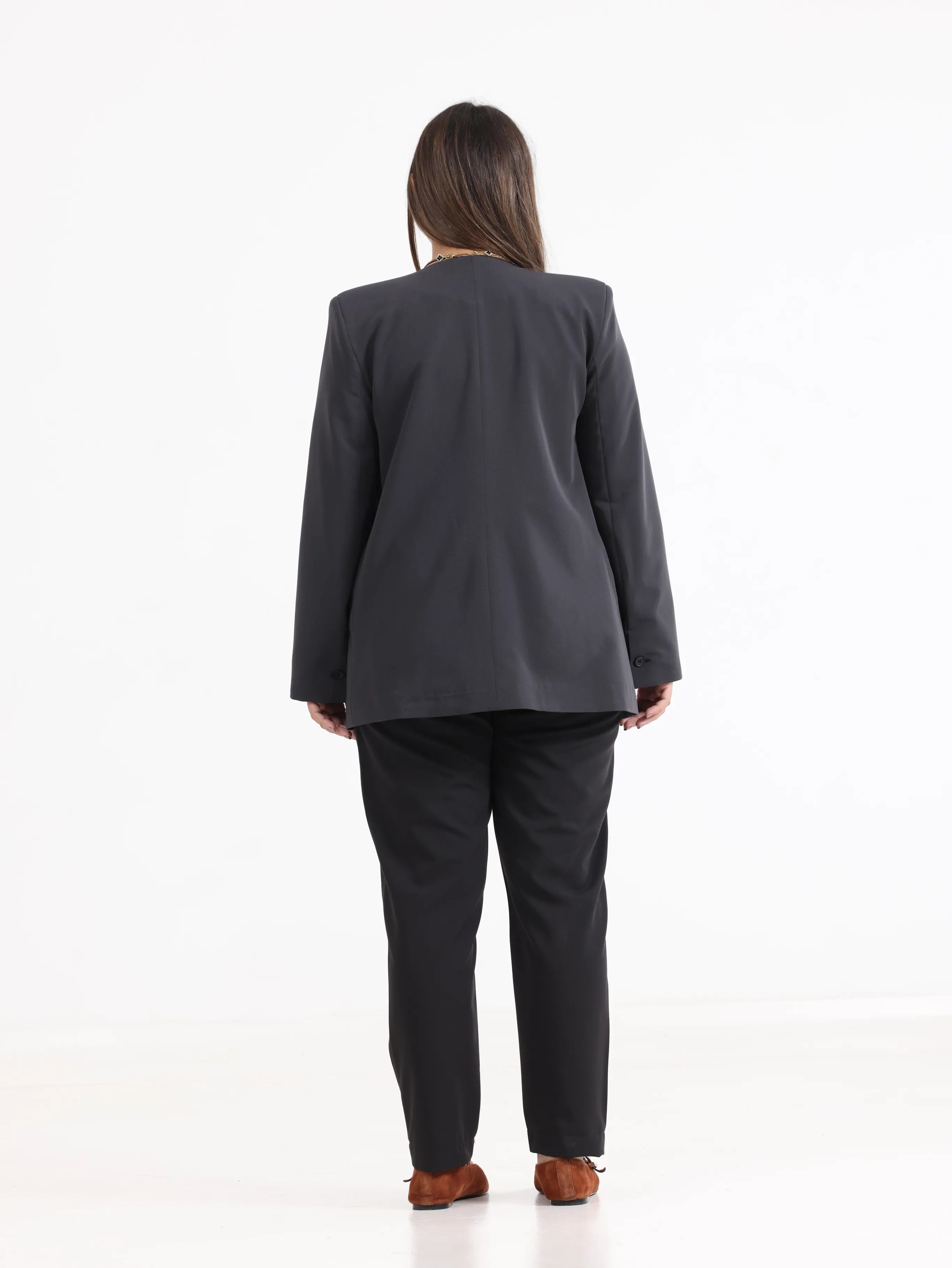 Oversized Loose Blazer Grey