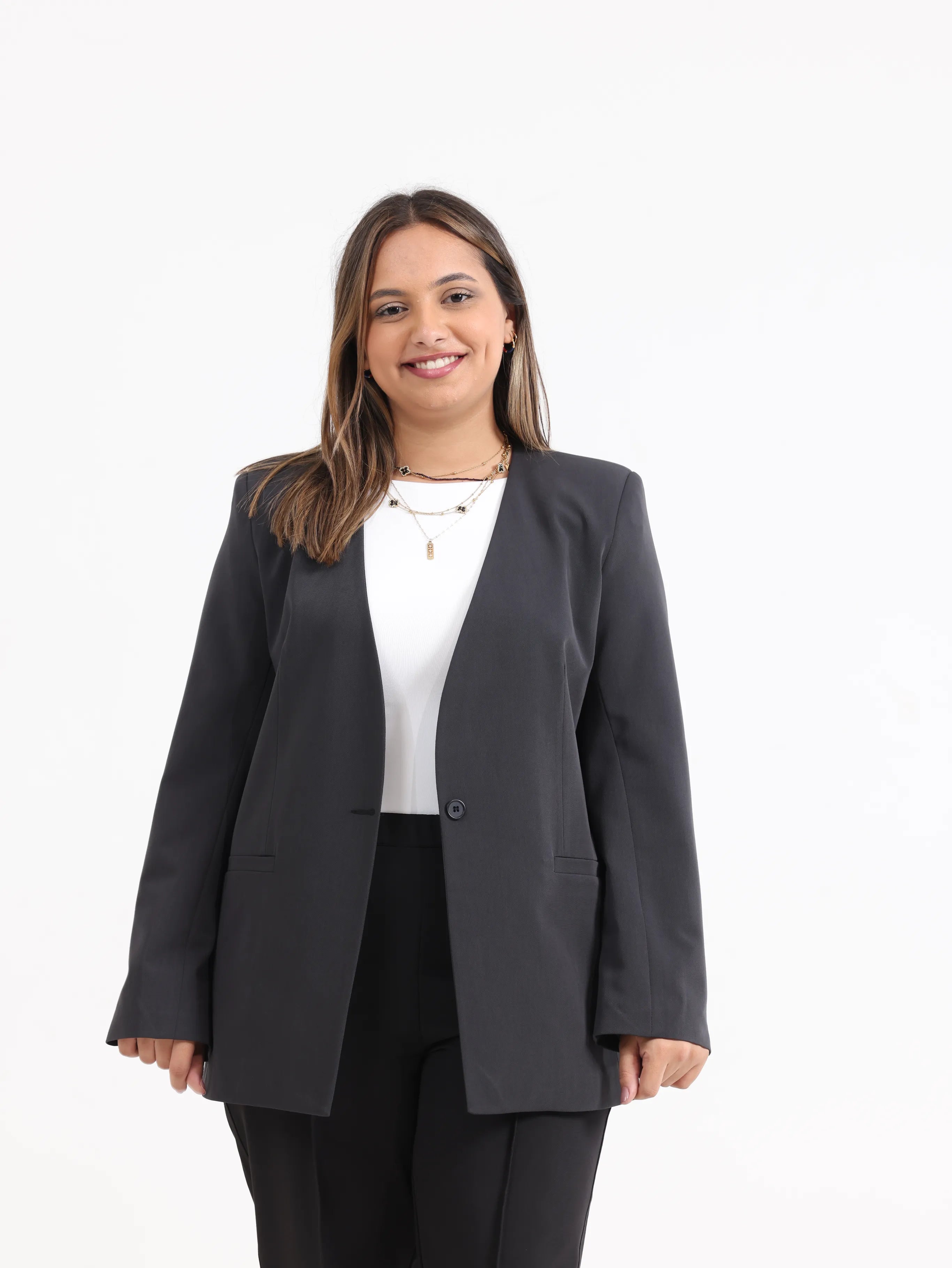 Oversized Loose Blazer Grey