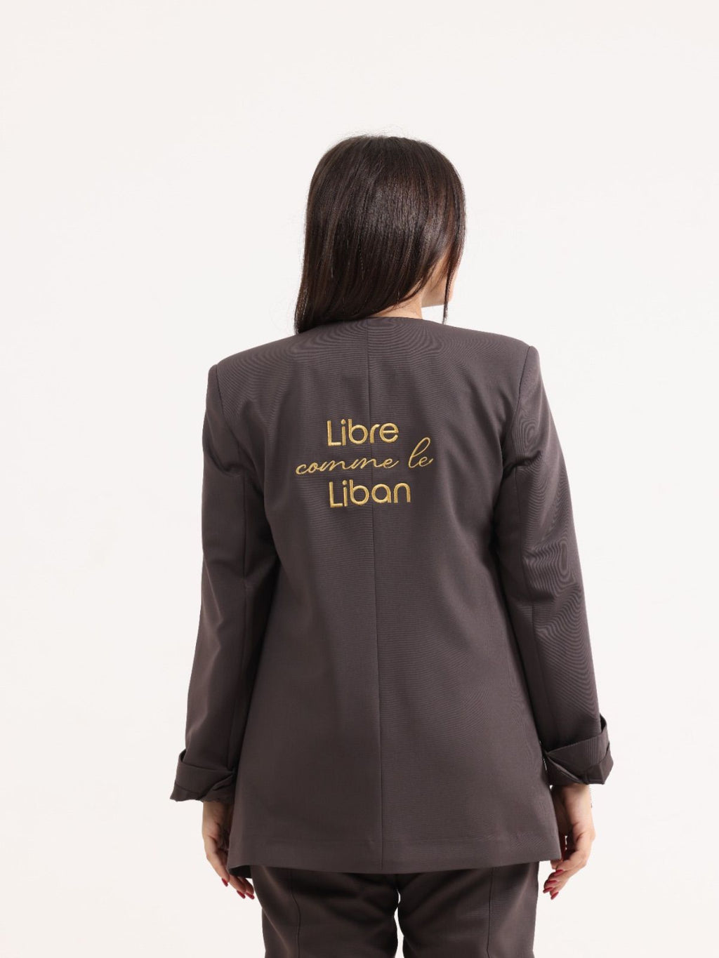 Oversized Loose Blazer Khaki -  Libre comme le Liban