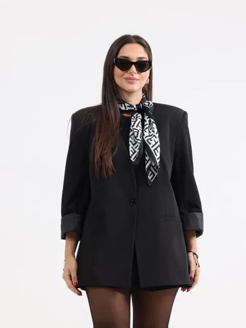 Oversized Loose Blazer Black - بيروت, my heart